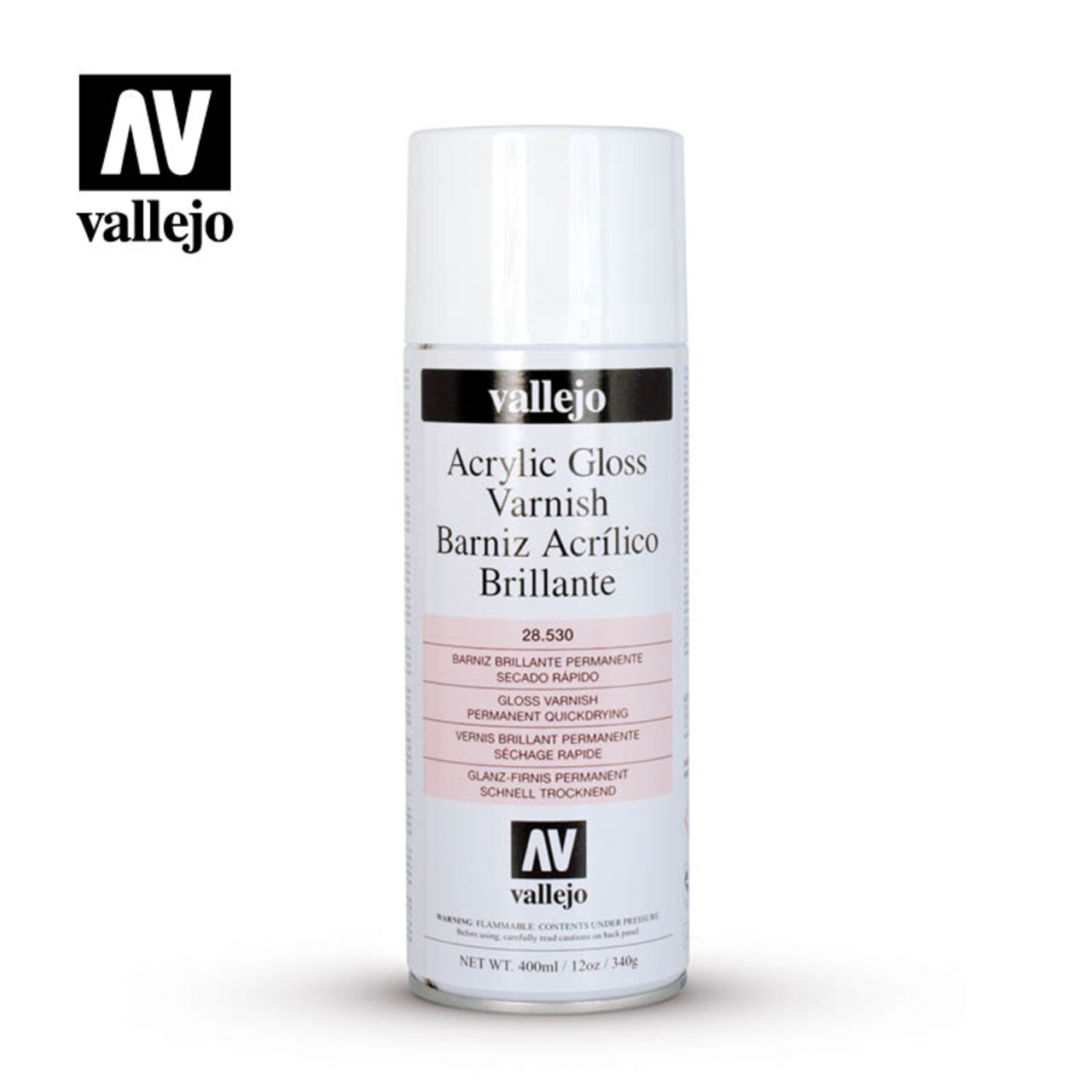Vallejo AV : Acrylic Aerosol Spray Varnish : 400ml : Gloss Aerosol